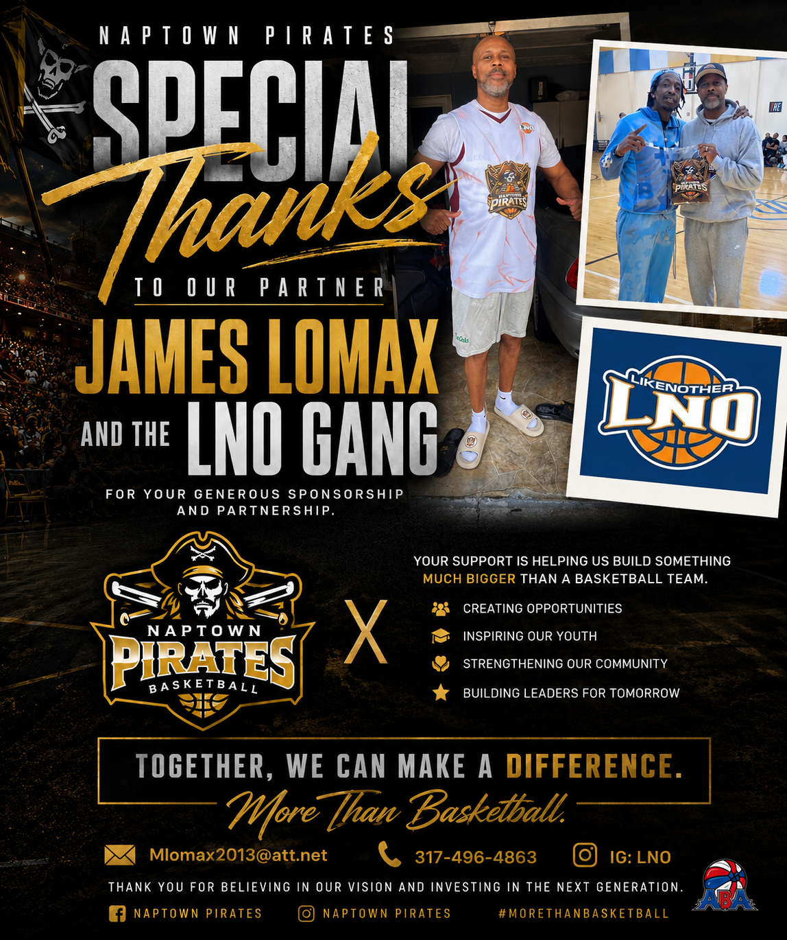 Special thanks to James Lomax and the LNO Gang for supporting the Naptown Pirates